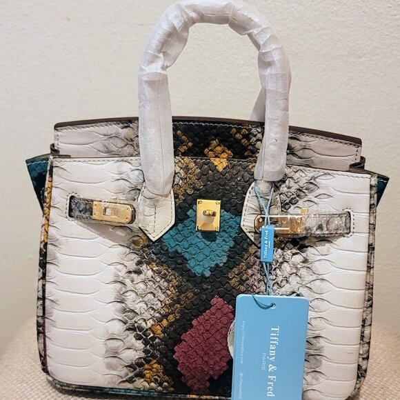 Tiffany & Fred | Snake Embossed Leather Satchel (Multi) 2500 - Picture 6 of 15